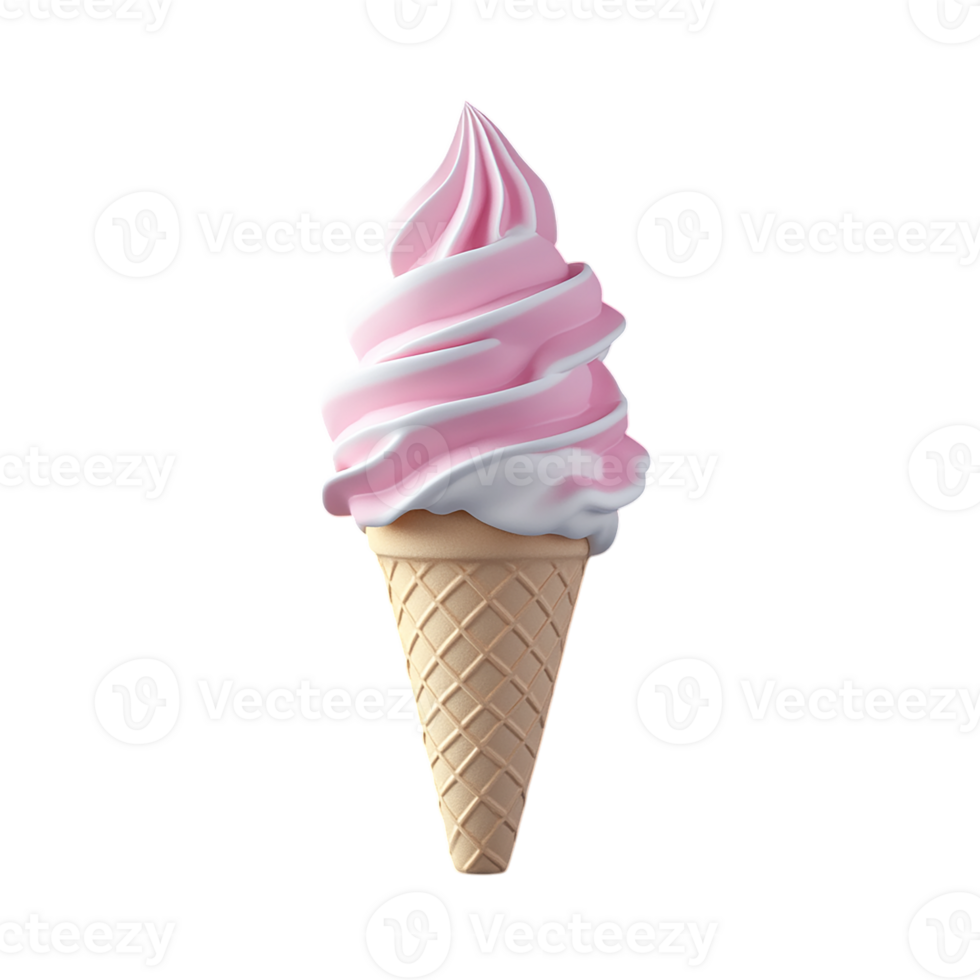 Pink ice cream cone. png