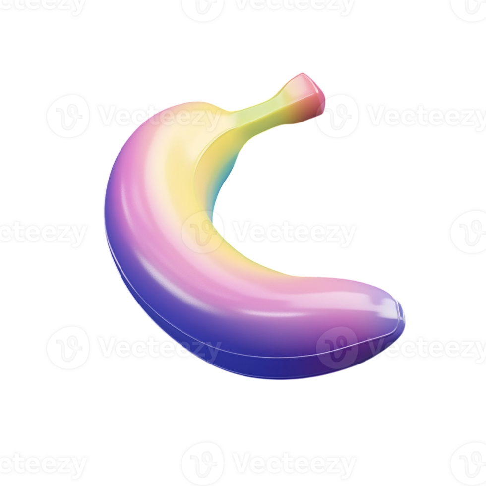 Neon gradient colored banana. png