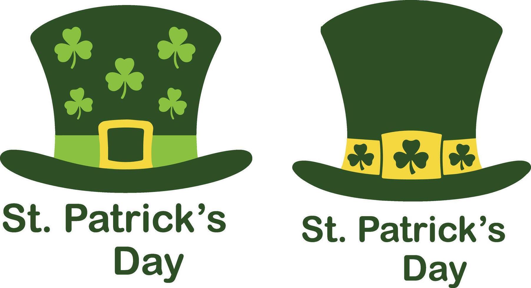 st patricks day hats with shamrocks on them vector