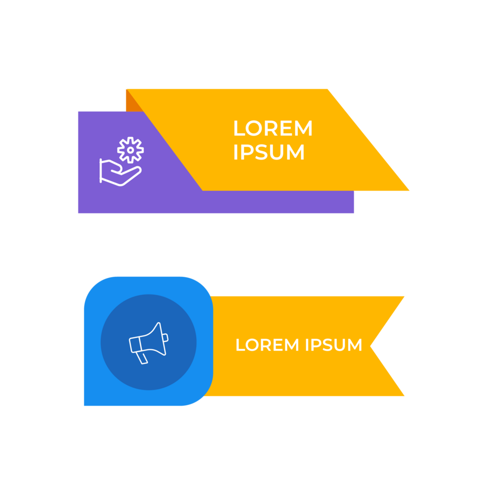 dois plano ícones com a palavras lorem ipsum e lorem ips png
