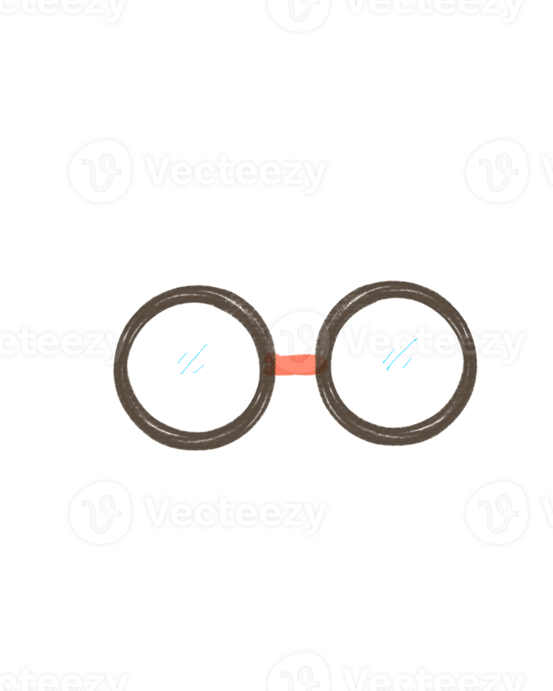 Glasses in brown frame and hints of orange png