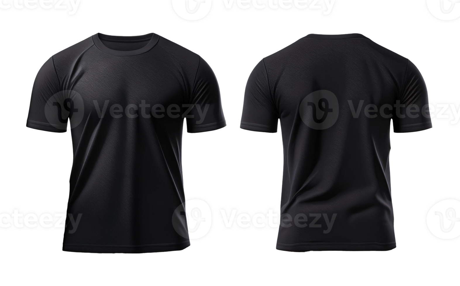 Black T-shirt Mockup with transparent background png