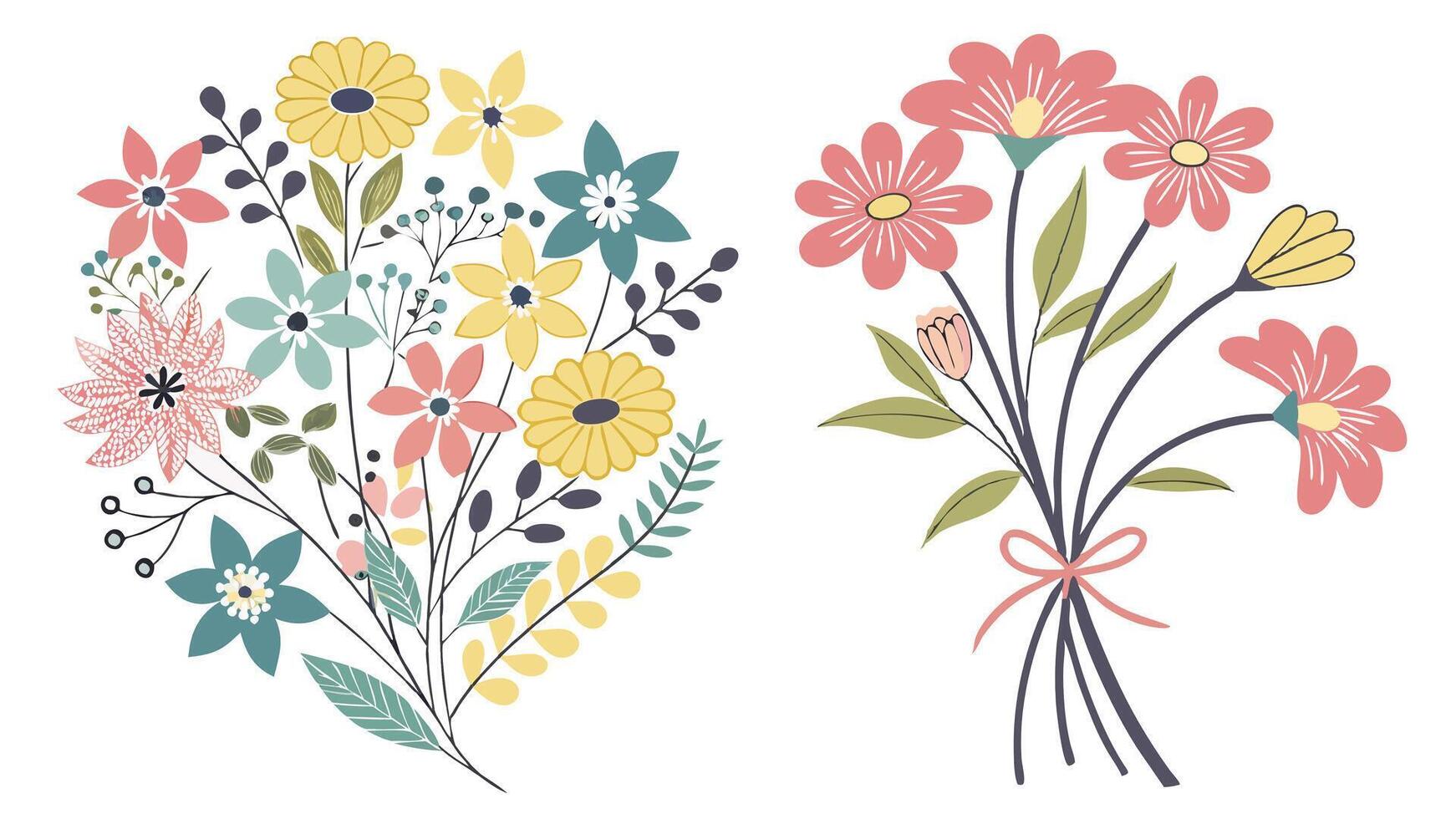 Floral bouquet illustration vector