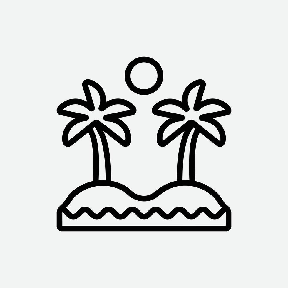 Tropical Palm Tree Silhouette Illustration. vector