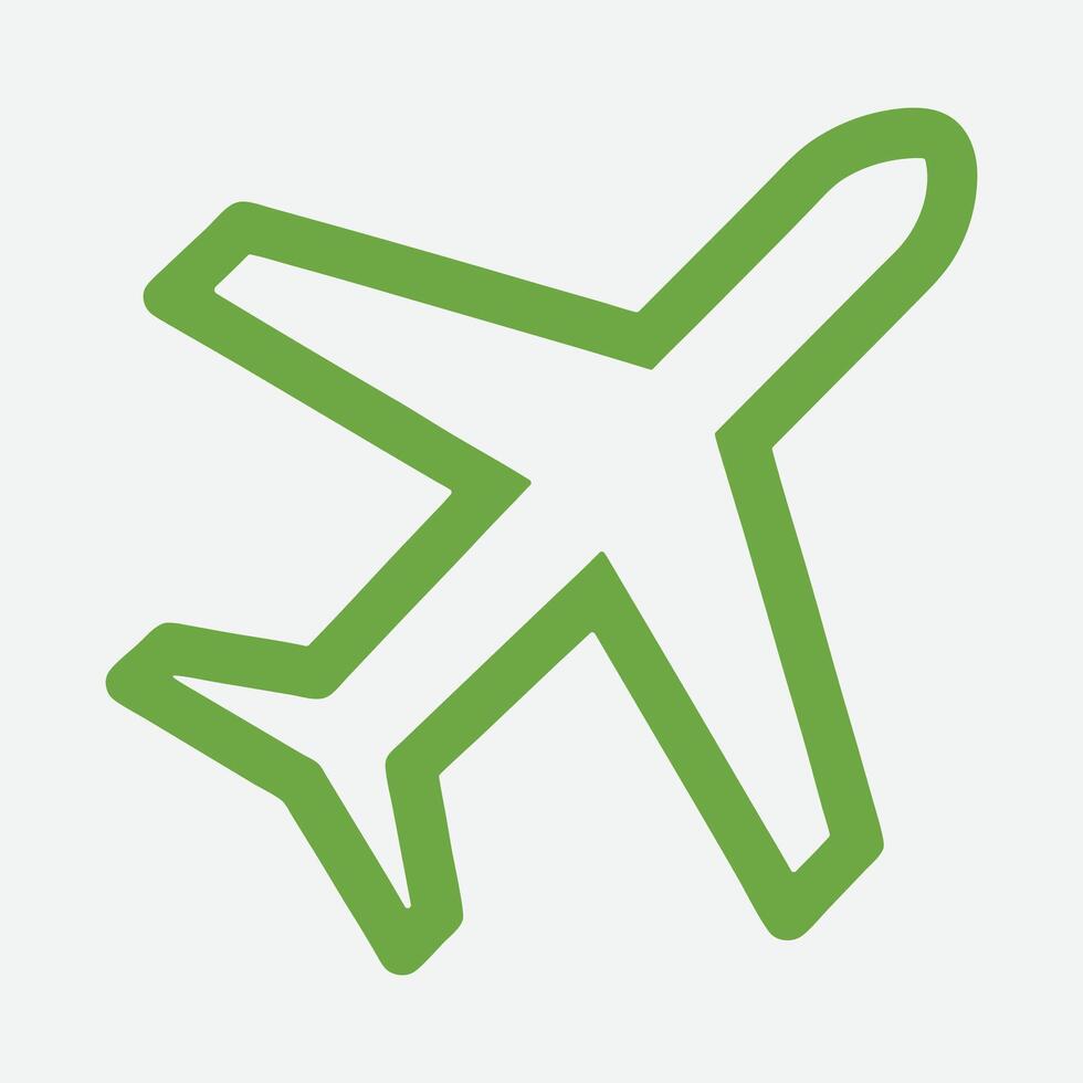 simple line art airplane logo design. vector