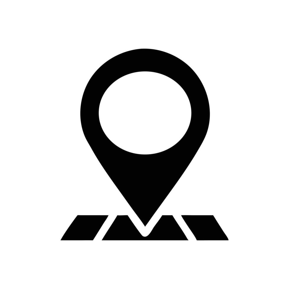 Location Pin Icon black and white Illustration vector