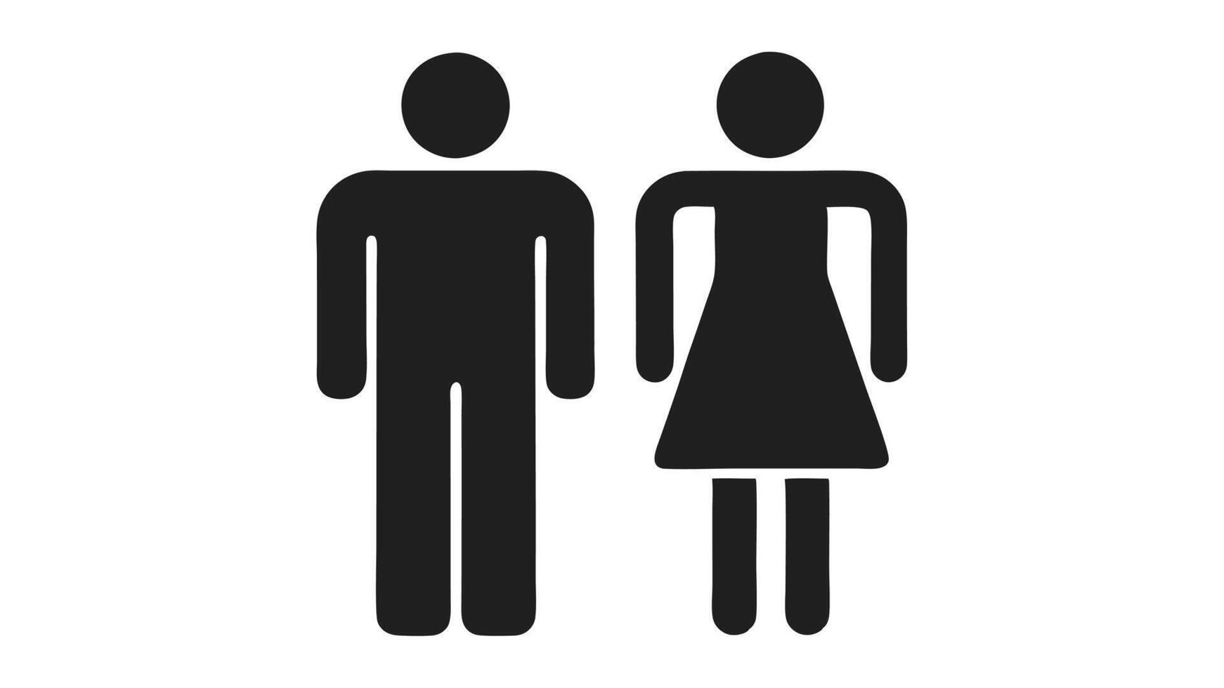 A black and white illustration of a man and woman vector