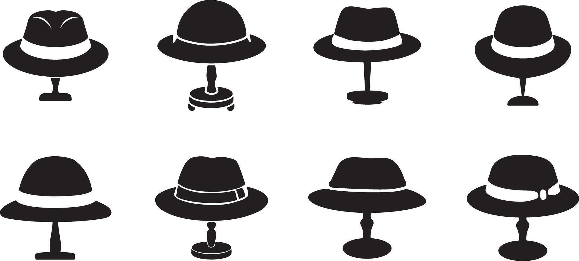 Various Hat Silhouettes for Creative Projects vector