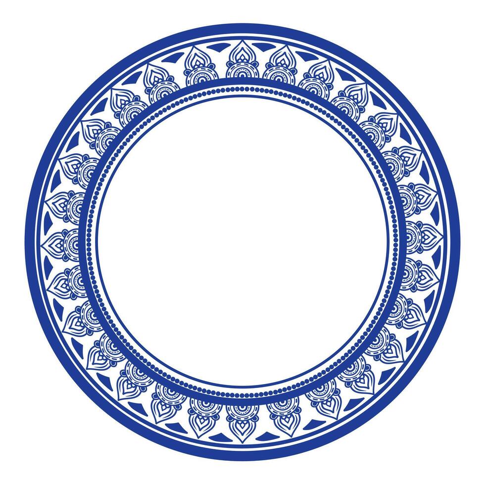 Circular frame with repeated pattern. vector