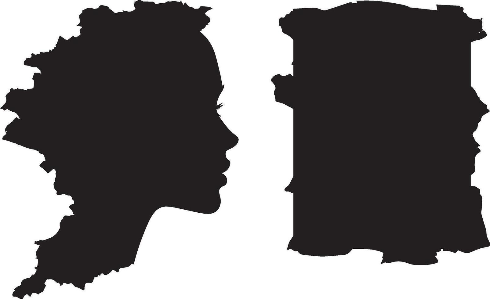 Jagged badge rectangle like face icon vector