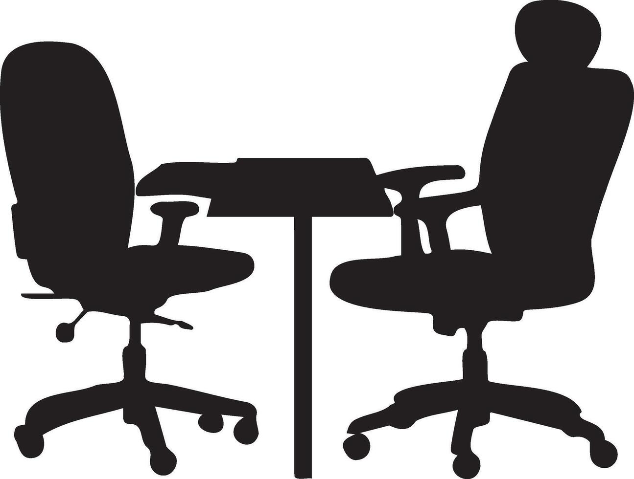Chair and table black silhouette vector