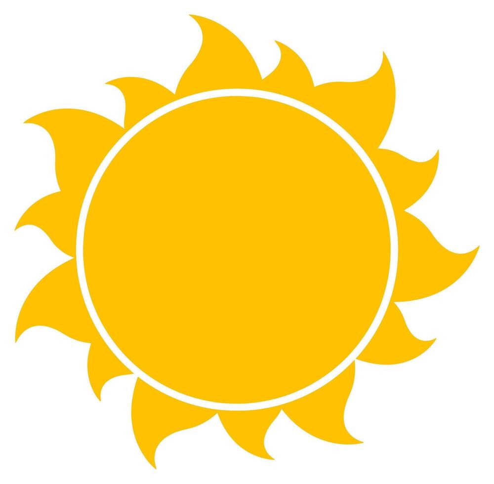Abstract yellow sun with clean lines and harmonious balance, elegant illustration vector