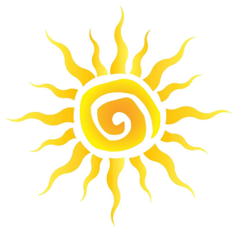 Creative sun with a spiral center vector