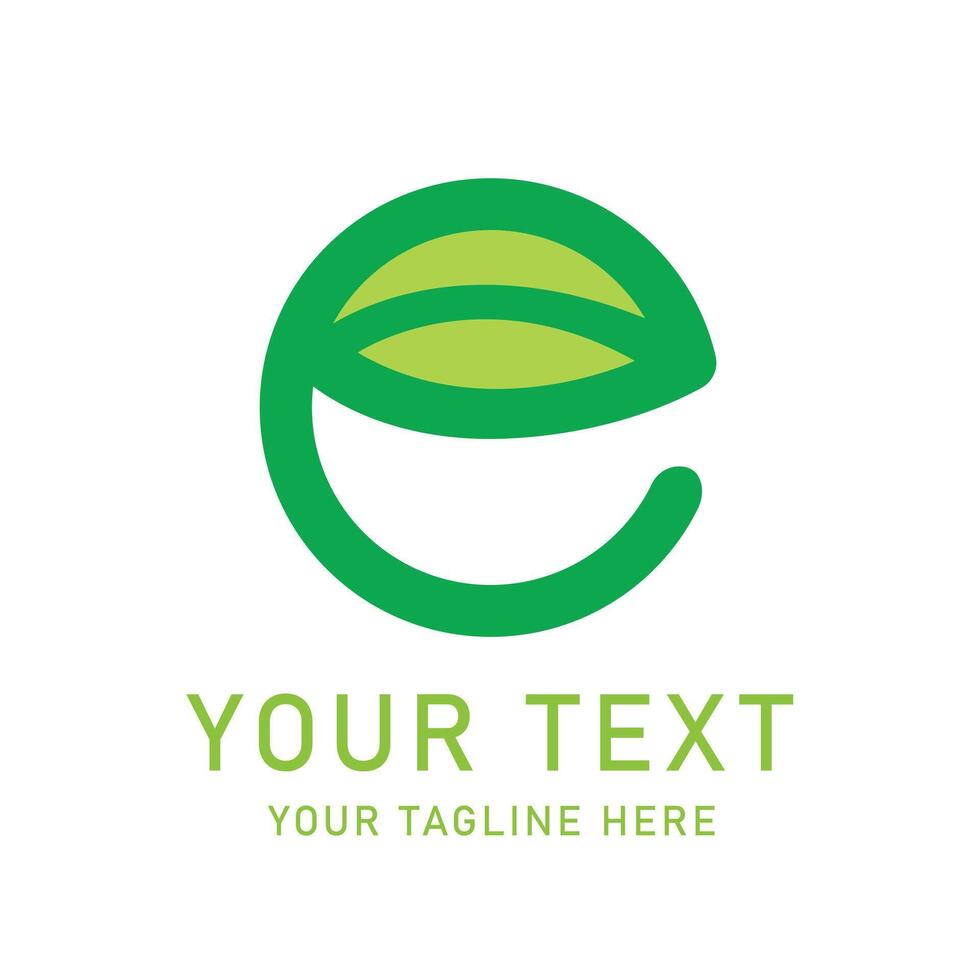 Leaf Letter E Logo Design, Nature, Environment, Eco-Friendly, Green Business vector