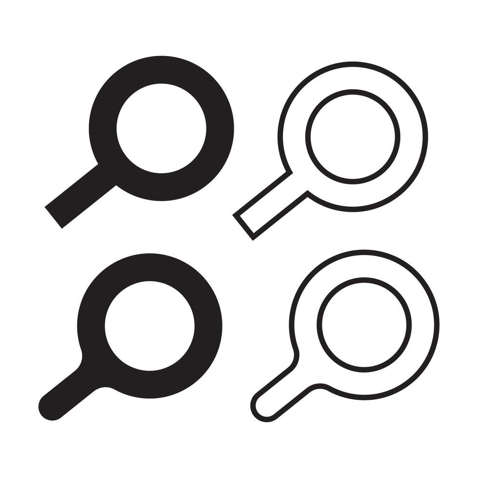 Detailed and Realistic Magnifying Glass Icons for Search and Zoom Illustrations vector