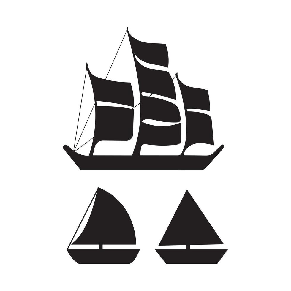 Sailboat Silhouettes, Ship, Yacht, Sailing, Sea, Ocean vector