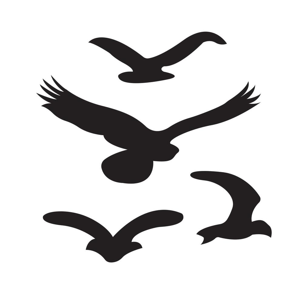 Bird Flight Silhouettes, Nature, Wildlife, Birds, Wings, Freedom vector