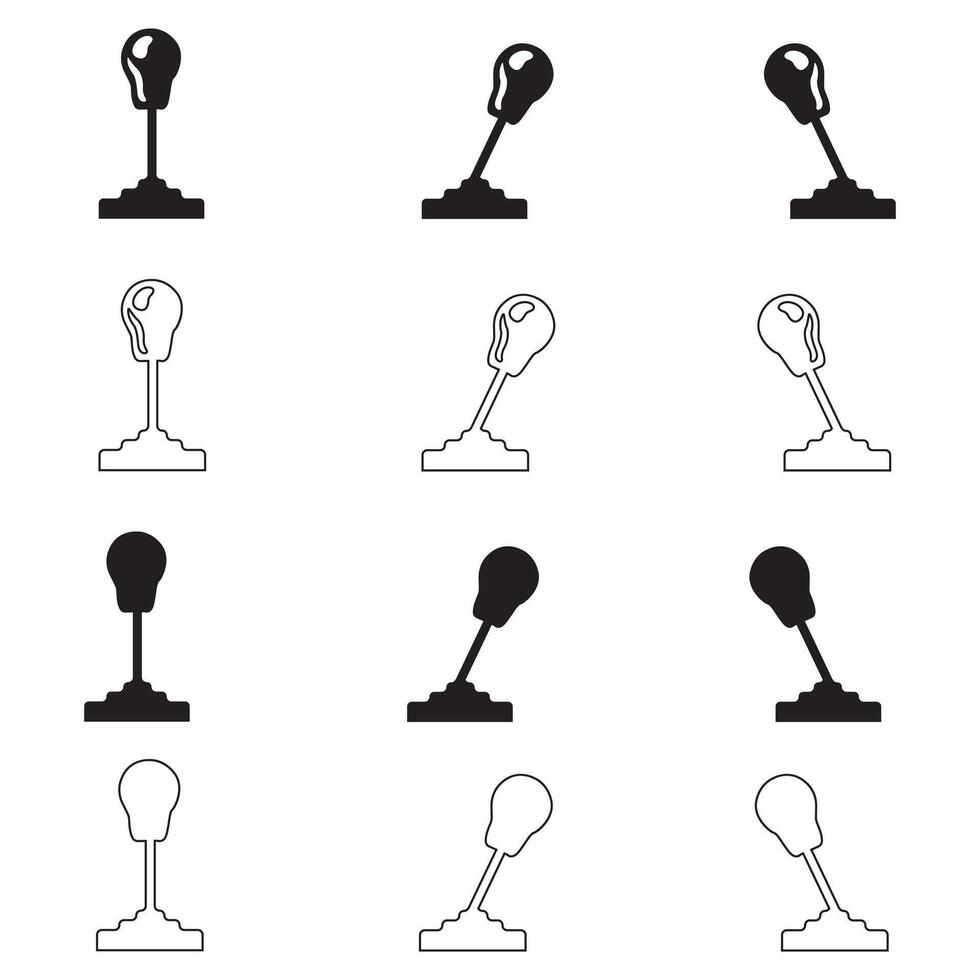 Gear Shift Lever Icons, Car, Automobile, Transmission, Driving, Gearbox vector