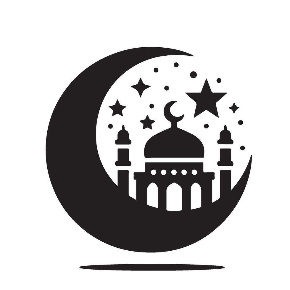 islamic mosque icon Ramadan and Eid vector