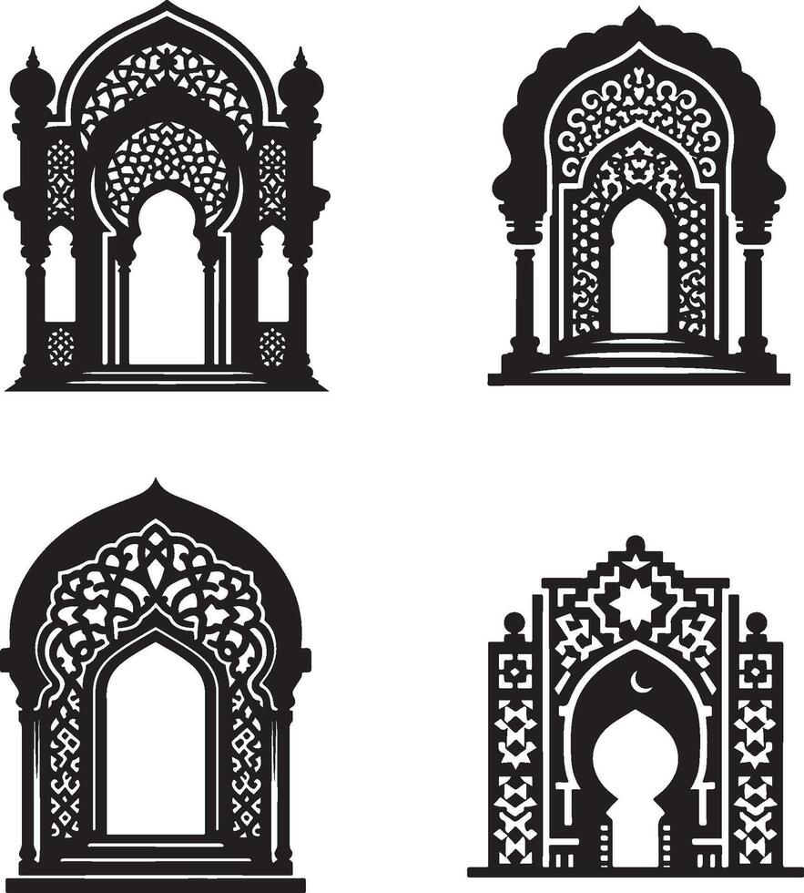Islamic Archway, architecture of illustration Ramadan and Eid vector