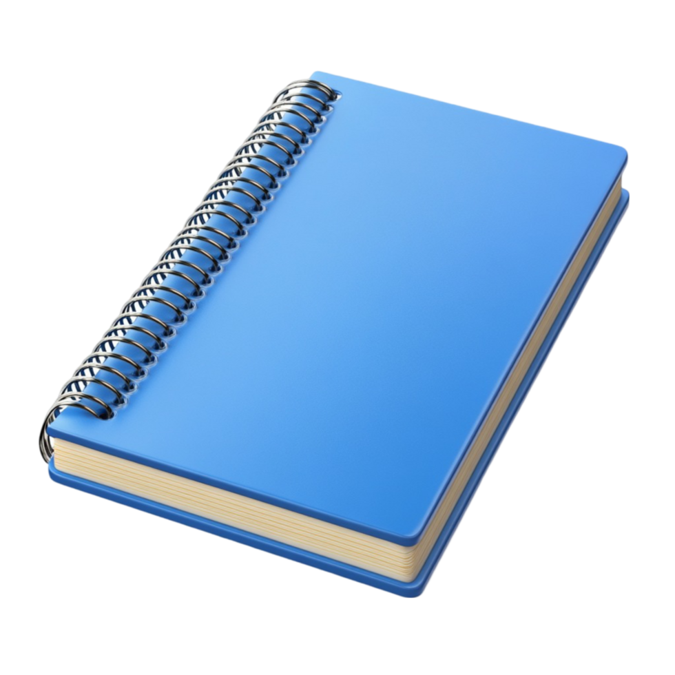 blue notebook on transparent background png