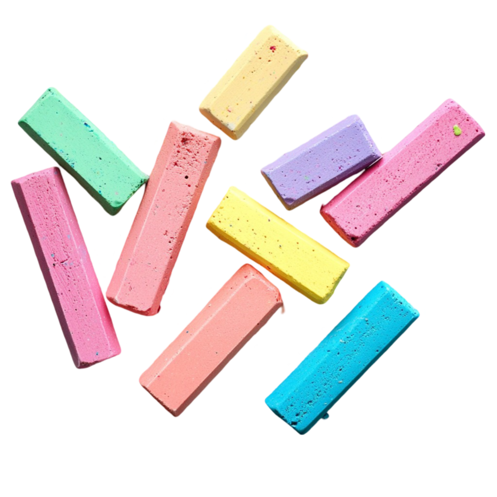 Bright And Dusty Chalk Set For Sidewalk Art, School Projects, And Playful Sketching png