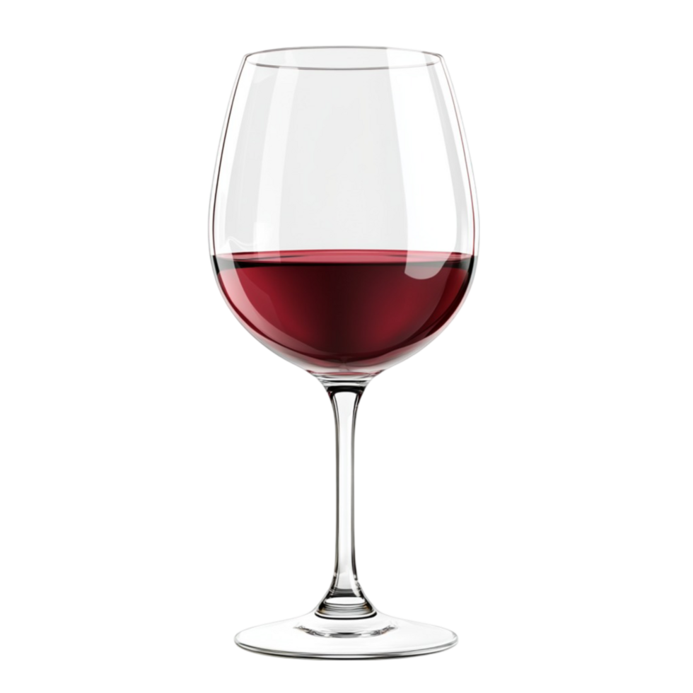 Elegant Glass of Red Wine with Rich Deep Red Color on a Transparent Background png