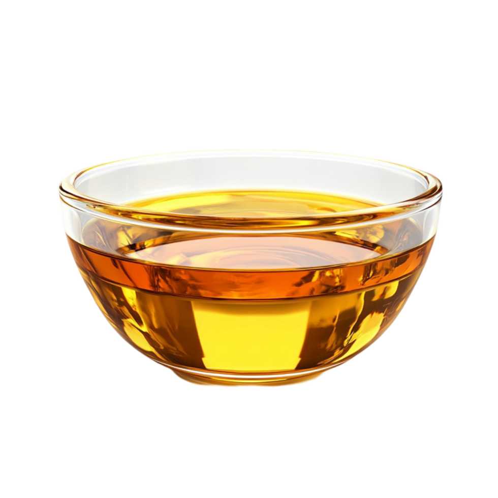Simple Glass Bowl of Oil on a Transparent Background, Ideal for Cooking, Health, and Lifestyle Projects png