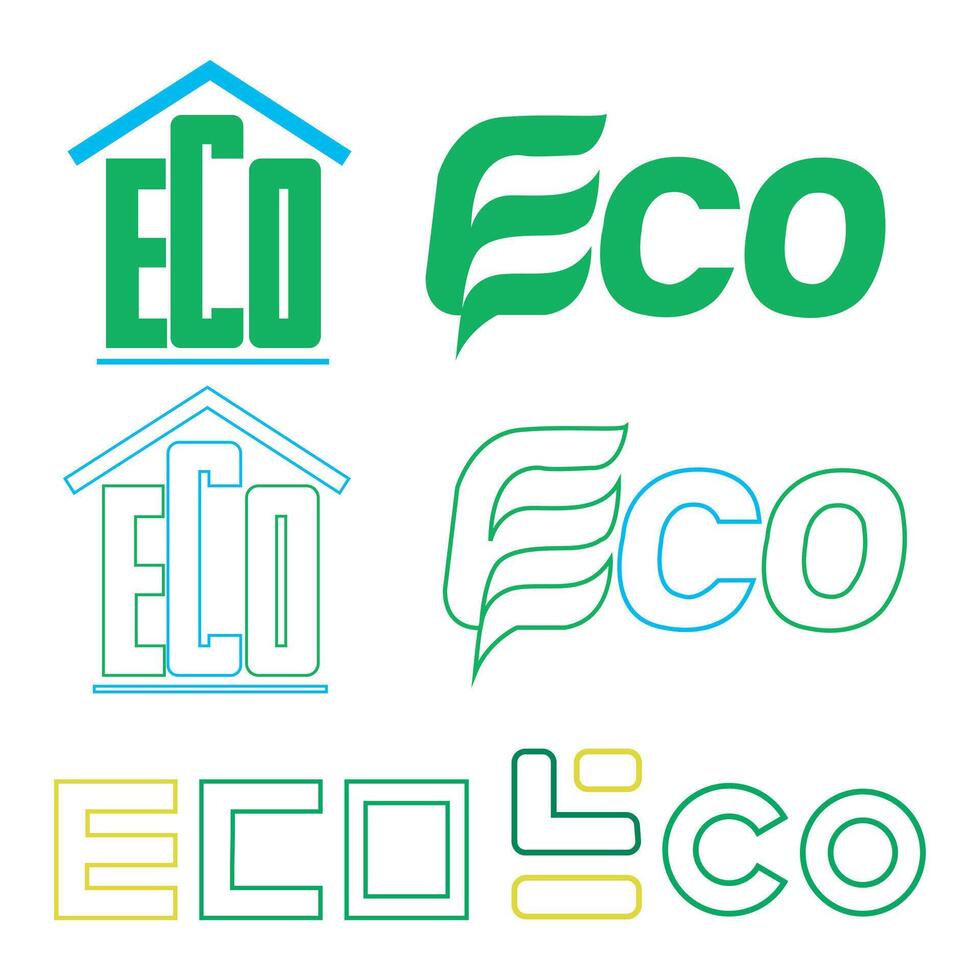 Eco Logos and Symbols, Nature, Environment, Green Energy, Sustainability, Business vector
