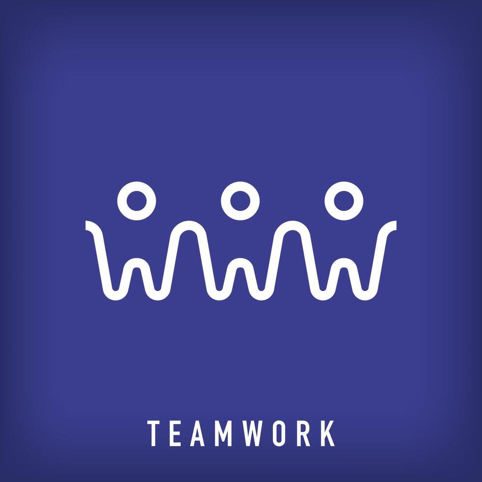 Creative teamwork line sign logo design. Identity design for partnership company. vector