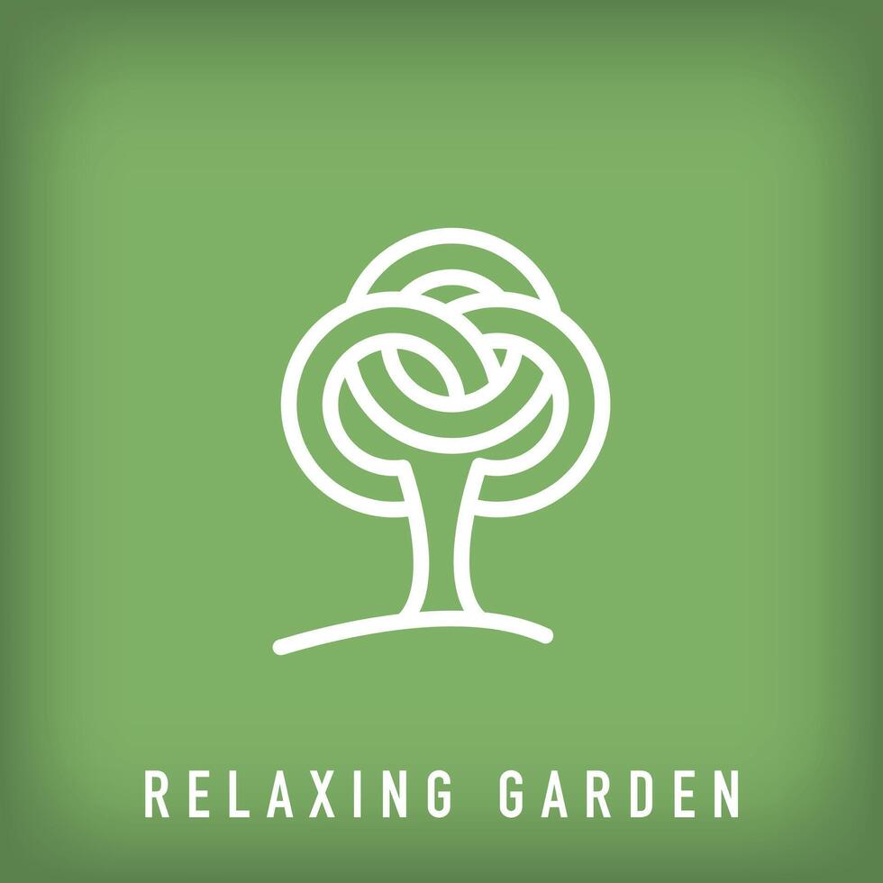 Creative relaxing garden logo design. Ecological garden identity design. vector