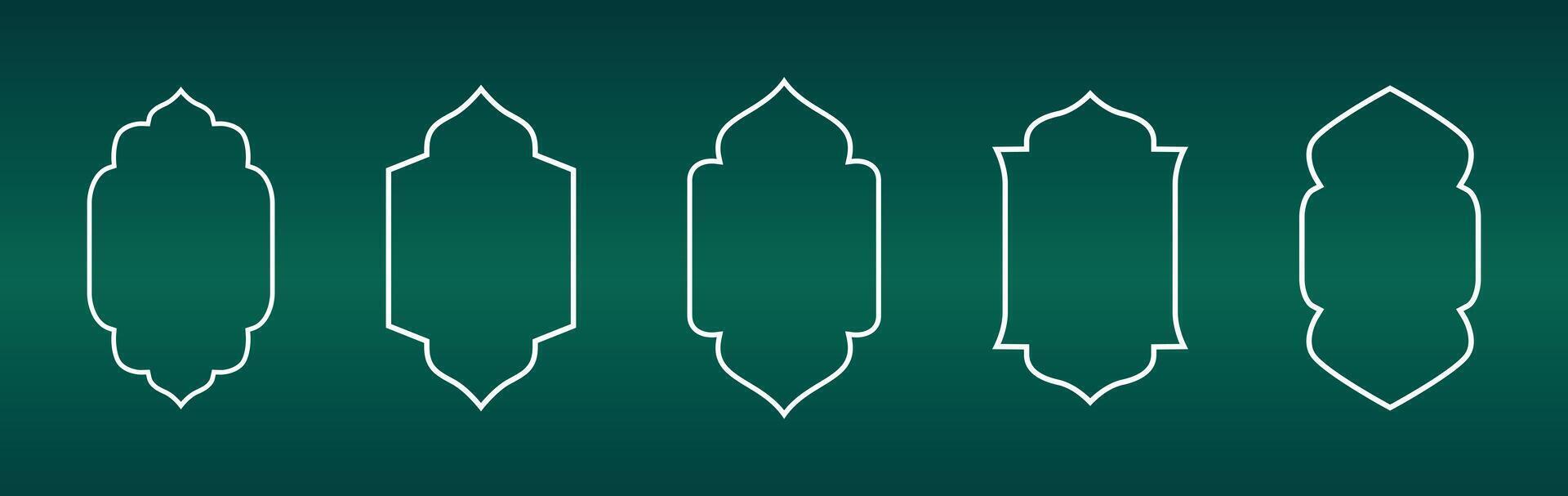 Set of traditional ornate islamic borders vector