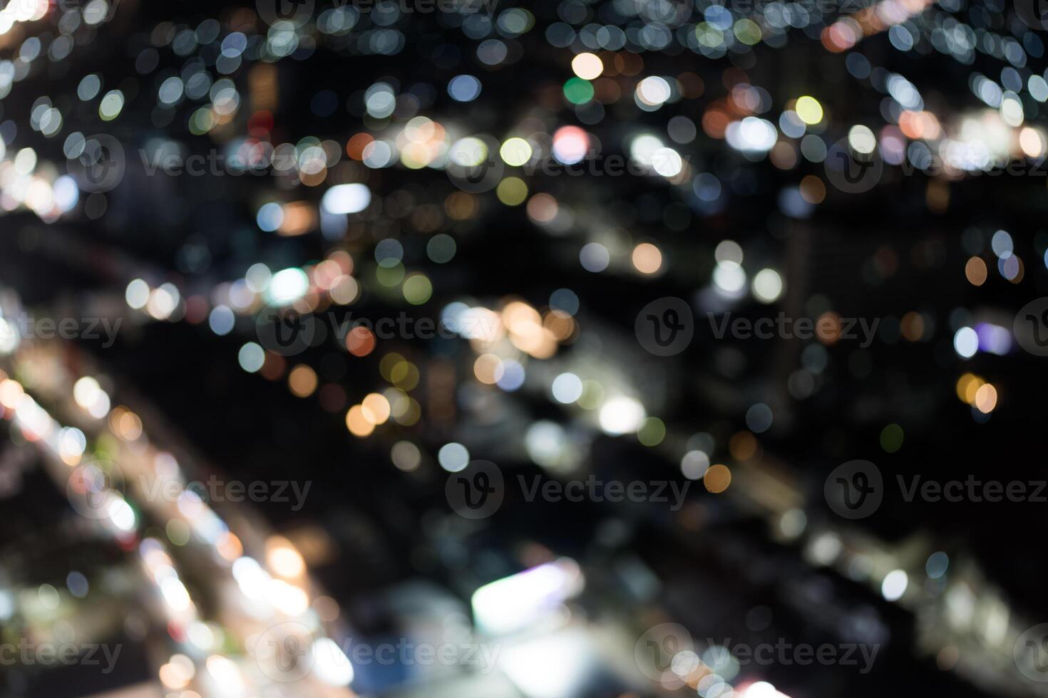 Defocused lights of cityscape bokeh. photo