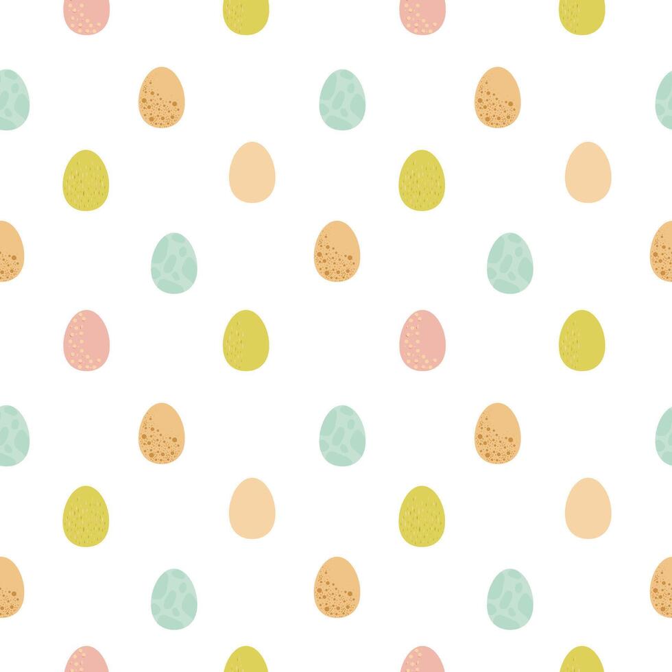 Easter eggs Seamless pattern, different eggs pattern vector