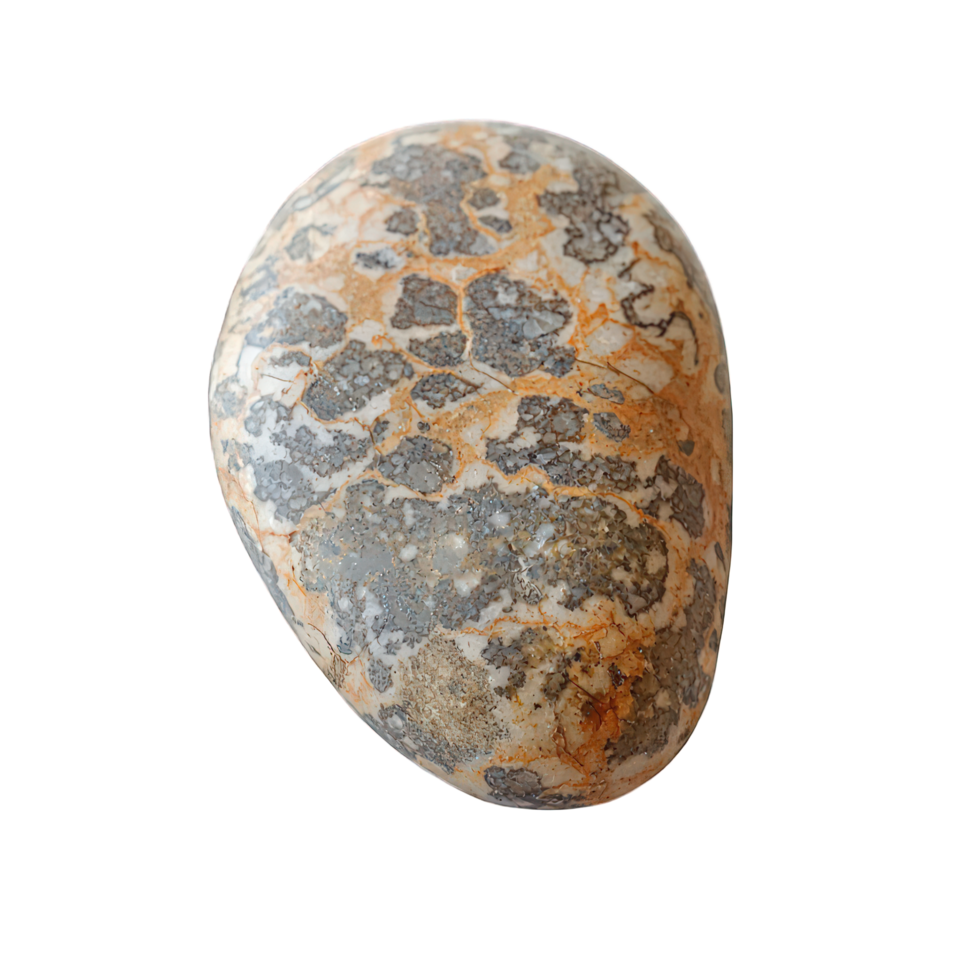 A rock with a brown and white pattern on it png