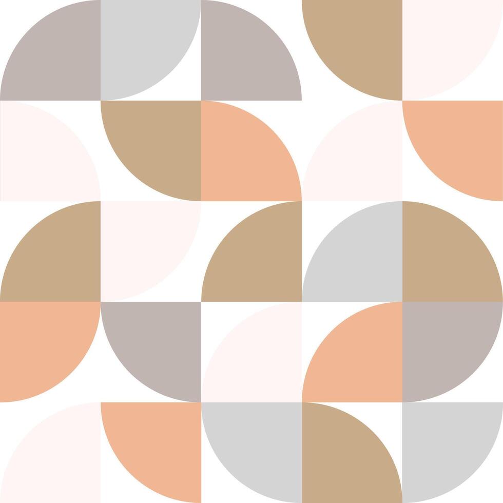 Geometric pattern close-up with circles and arcs in pastel colors, flat style illustration vector