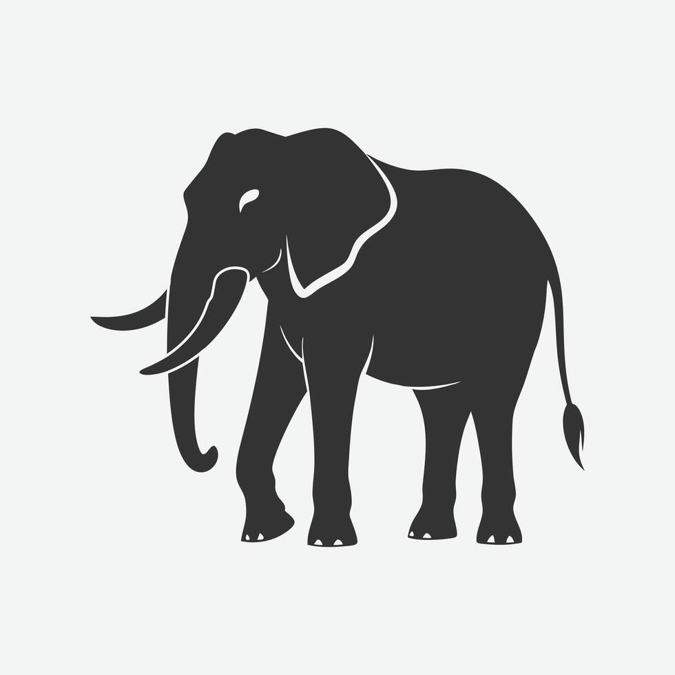 Black Elephant Silhouette Illustration vector