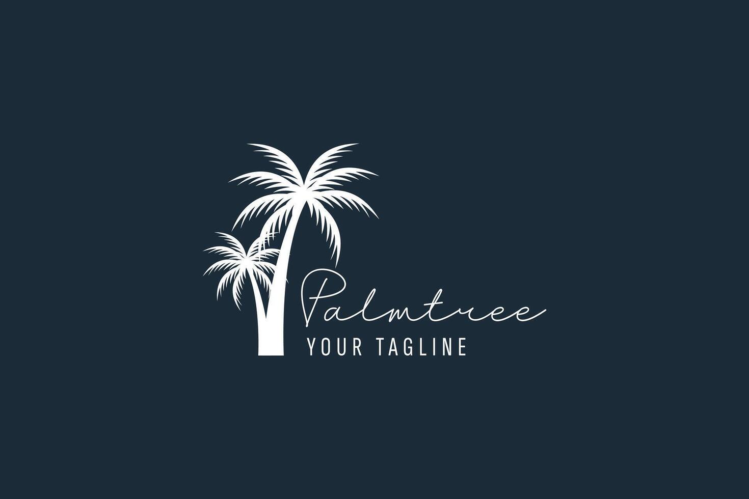 Palm tree island logo icon illustration, simple logo items for business vector