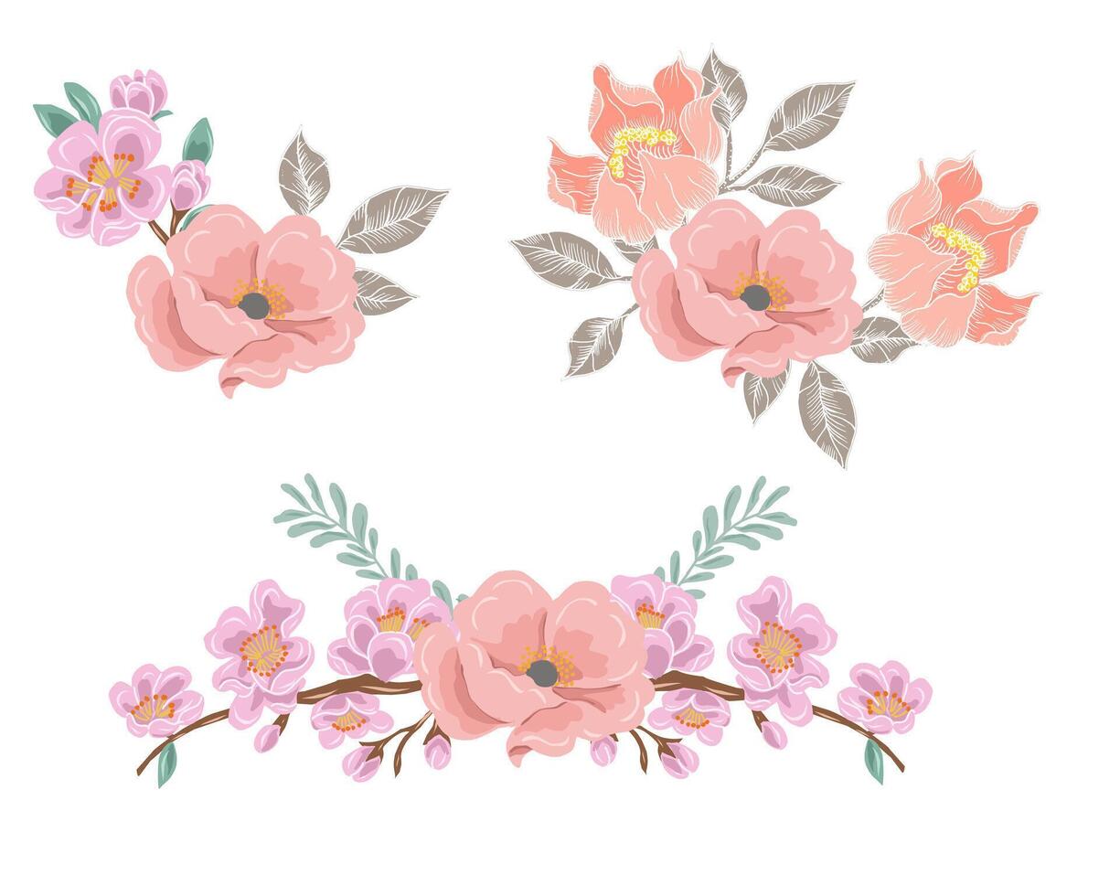 Soft Anemone and Blossom Flower vector