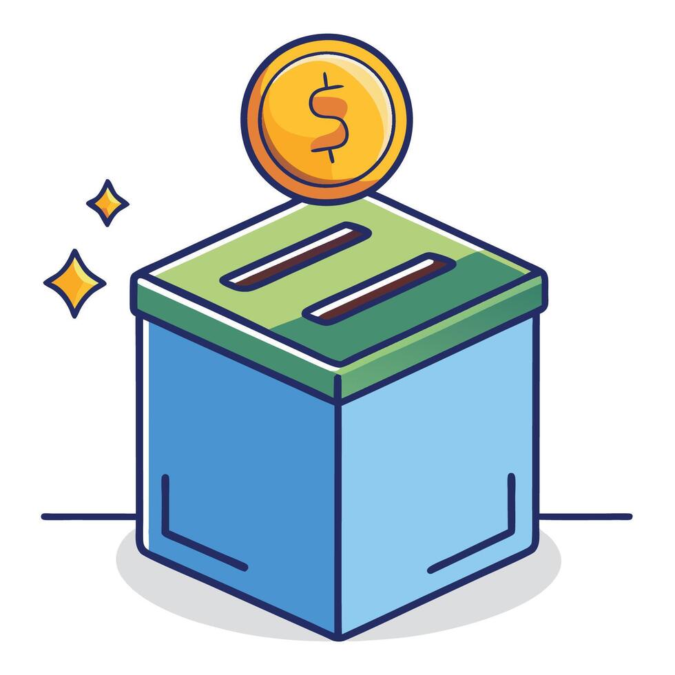 donation icon or donation box or charity icon vector