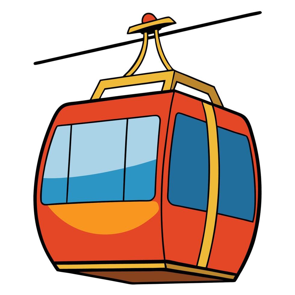 Cable car orred cabin vector