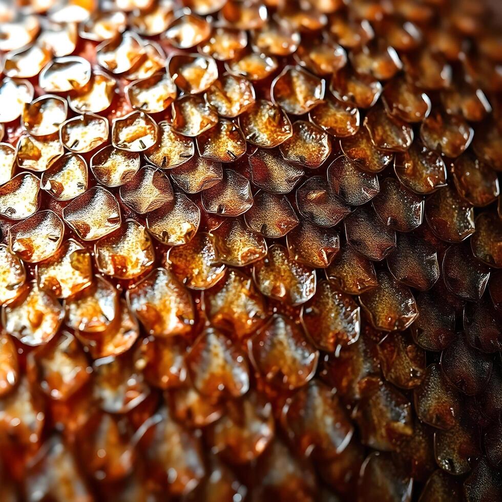 A close up of a fish with a lot of brown spots photo