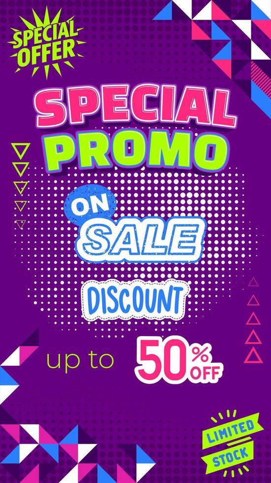 Special offer on sale discount 50 off on all products vector