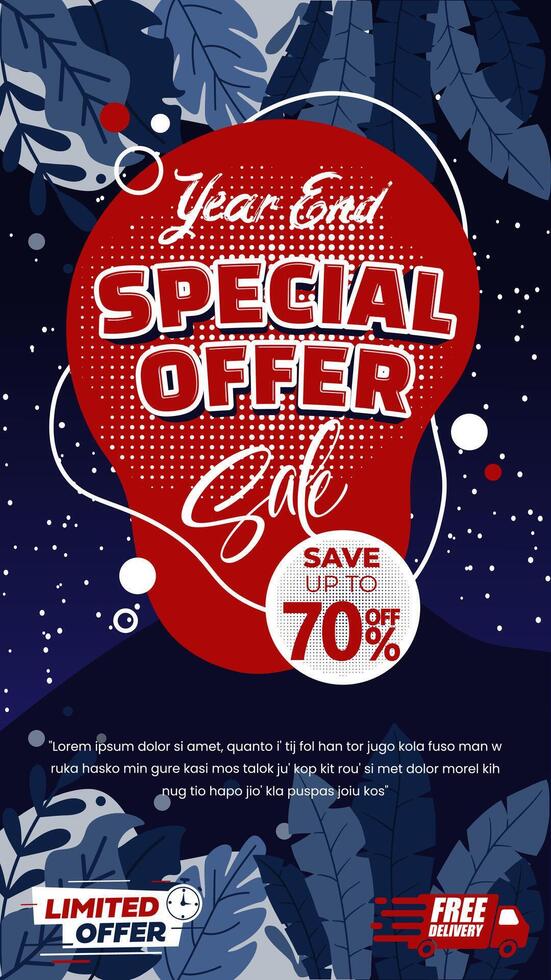 A flyer for a special offer on a dark blue background vector