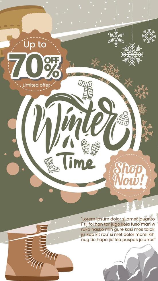 Winter time poster vector