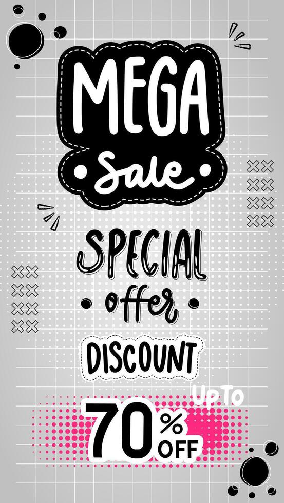 Mega sale special offer discount 70 off on the background vector