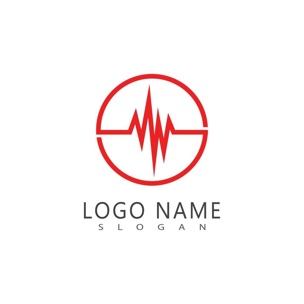 Stylized red Pulse line illustration template vector