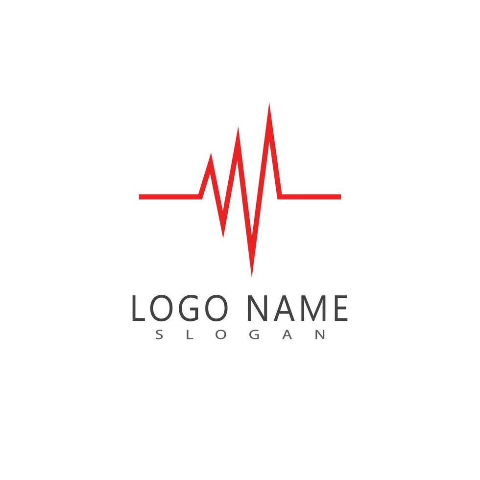 Red Pulse line illustration template vector