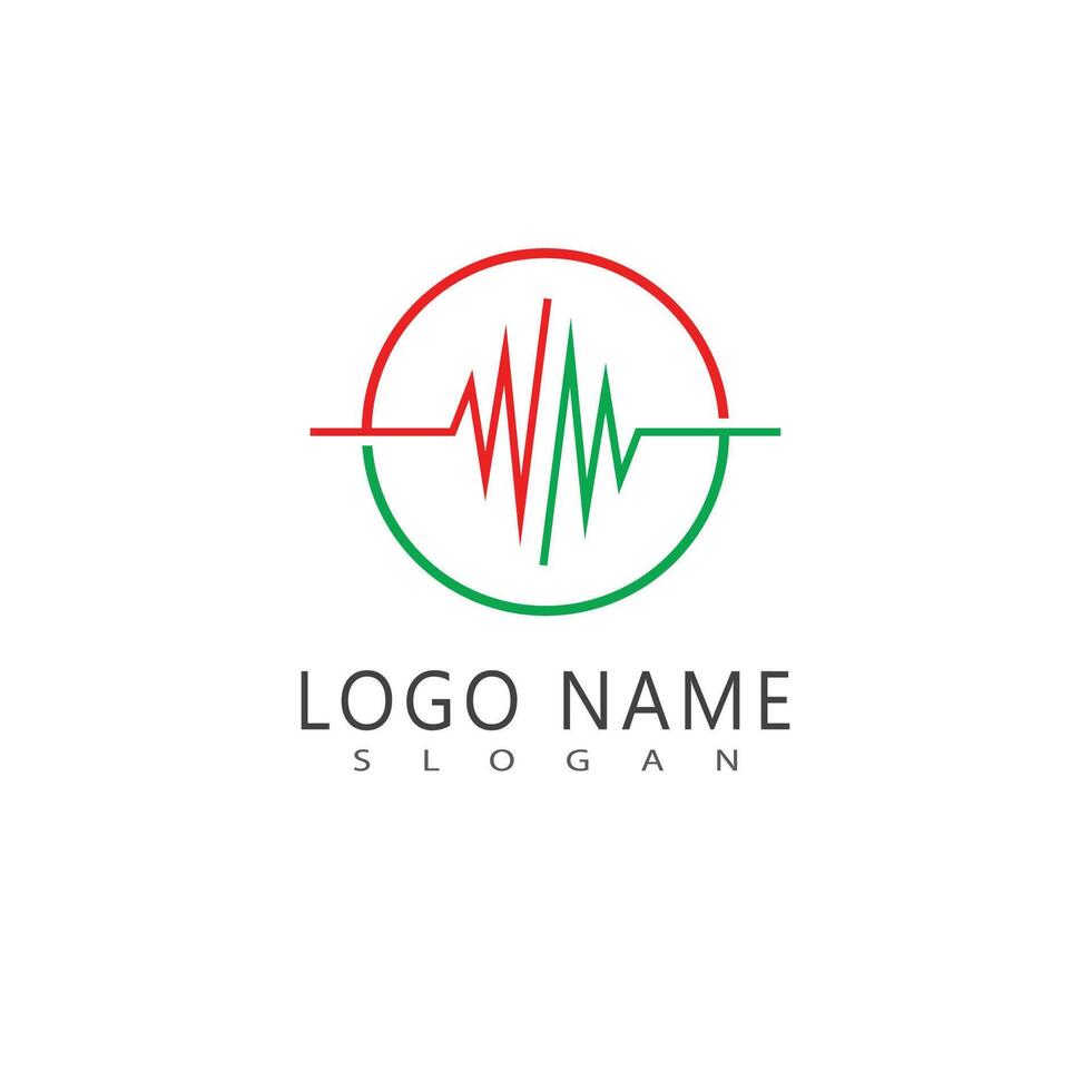 Stylized abstract Pulse line illustration template vector
