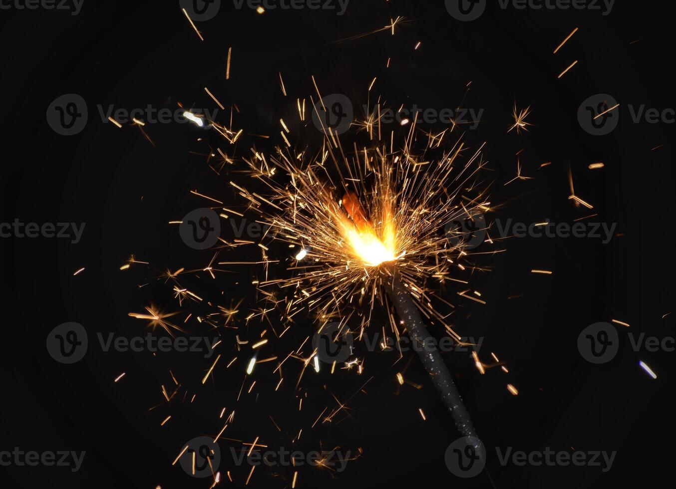 Sparkler in the night at the time of Deepavali festival photo